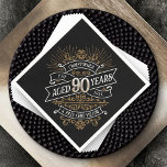Serviette En Papier Whiskey Mens Funny 90e anniversaire<br><div class="desc">Célébrez le grand 9-0 avec style et humour avec ce design d'anniversaire au whisky vintage d'inspiration étiquette. La typographie noir, or et blanc est ornée et élégante, lui conférant une atmosphère rétro vintage classique. Parfait pour l'homme (ou la femme !) dans votre vie qui aime leur scotch, les esprits, le...</div>