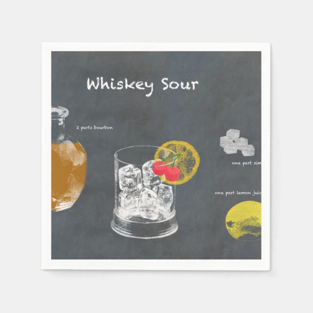 Serviette En Papier Whiskey Sour (Devant)