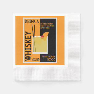 Serviette En Papier Whiskey Sour Cocktail Napkin