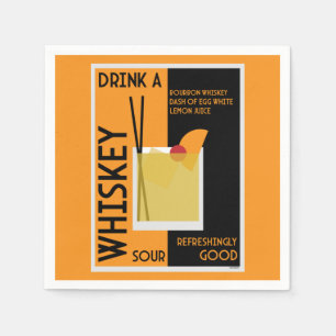 Serviette En Papier Whiskey Sour Cocktail Napkin
