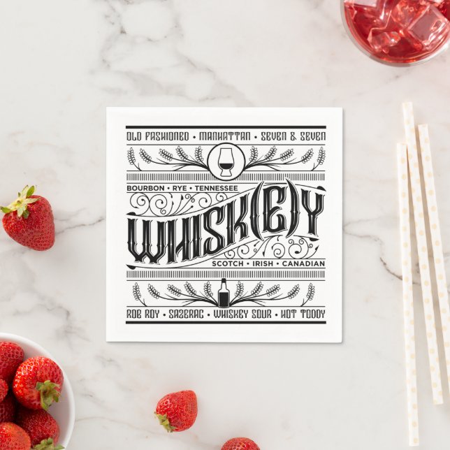 Serviette En Papier Whiskey / Whisky Napkin (En situation)