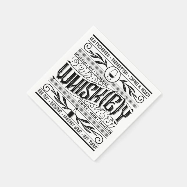 Serviette En Papier Whiskey / Whisky Napkin (Coin)