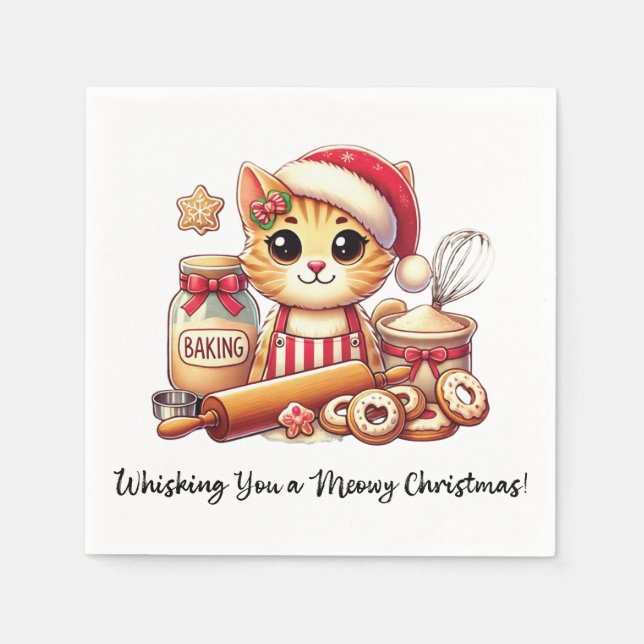 Serviette En Papier Whisking you a meowy Christmas (Devant)