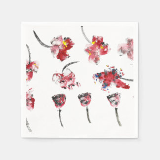 Serviette En Papier Whispers florale - Hibiscus acrylique Abstrait & R