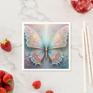 Serviette En Papier Whispers of Color : Pastel Fractal Butterfly Dream