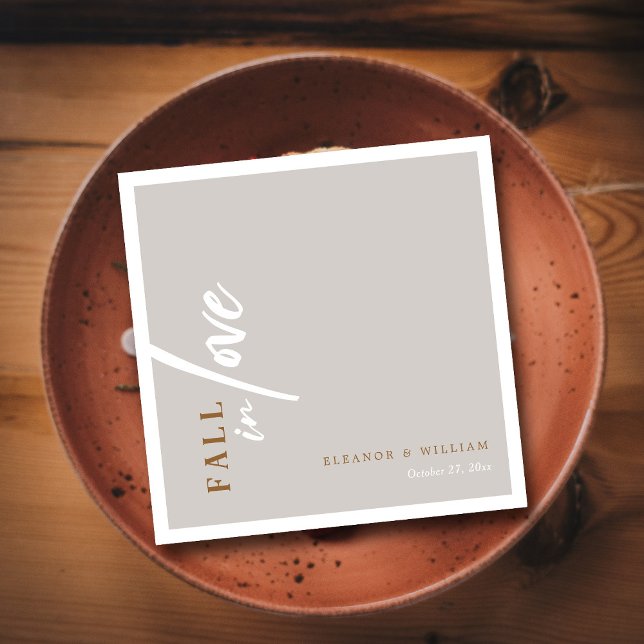 Serviette En Papier Whispers of Fall : Mariage de typographie de scrip (Whispers of Fall Modern Script Typography Wedding Napkins)