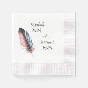 Serviette En Papier Whispers of Grace Feathered Élégance Minimalisme