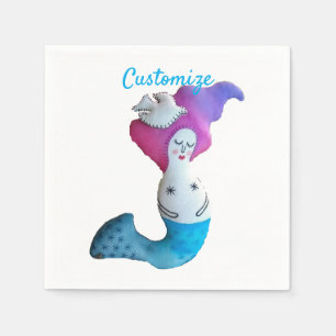 Serviette En Papier White Dove Mermaid Thunder_Cove