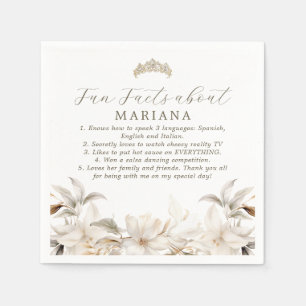 Serviette En Papier White Gold Quinceañera Party Fun Fun Facts Napkins