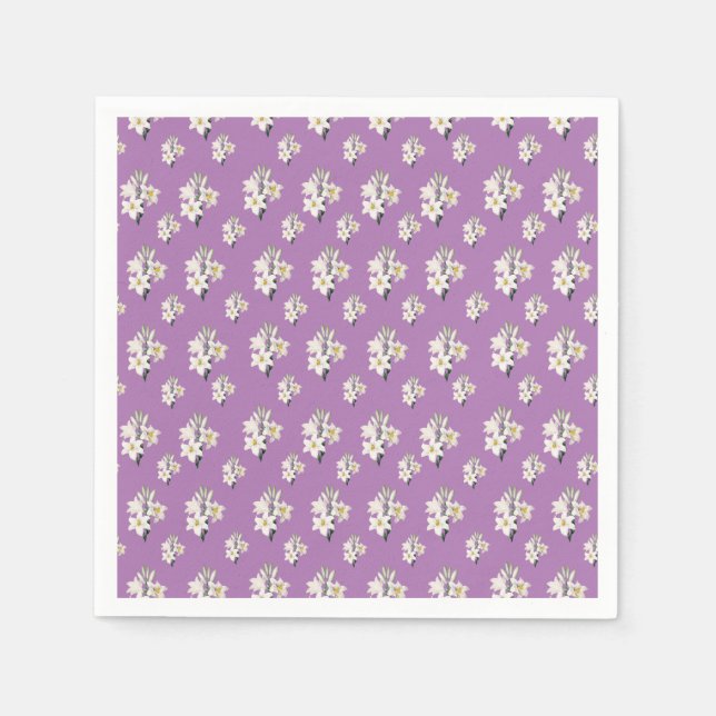 Serviette En Papier White Lilies Elegant (Devant)