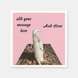 Serviette En Papier White Meerkat Dimensional Art Modèle,