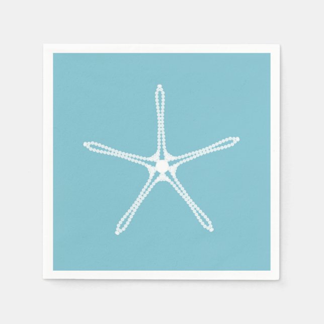 Serviette En Papier White Pearl Starfish Mariage Fête des mariées (Devant)