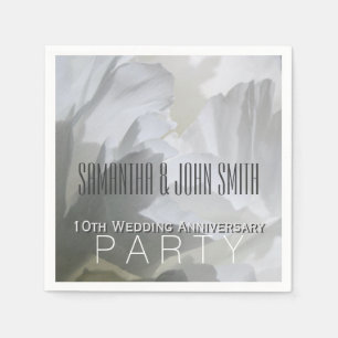Serviette En Papier White Peony 10e Mariage papier d'anniversaire Napk