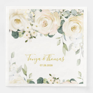 Serviette En Papier White Peony Epiphany Dîner Mariage