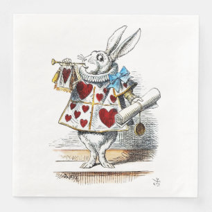 Serviette En Papier White Rabbit Alice Wonderland Hearts Fourre-tout