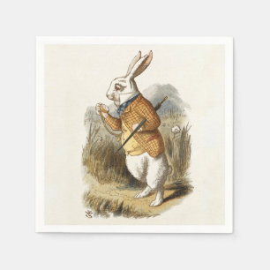 Serviette En Papier White Rabbit from Alice In Wonderland Vintage