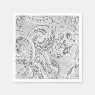 Serviette En Papier White Retro Paisley Bandanna/Bandana