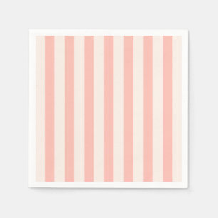 Serviette En Papier White Stripes sur fond rose pastel minimaliste mod
