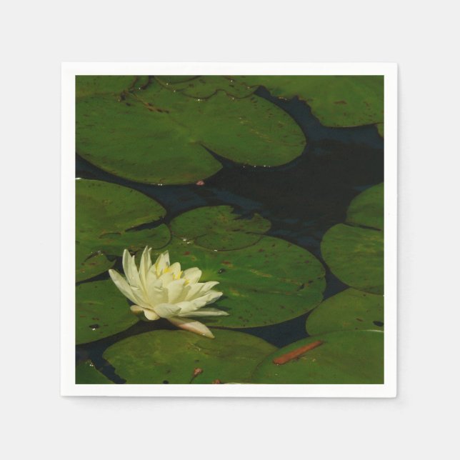 Serviette En Papier White Waterlily I Peaceful (Devant)