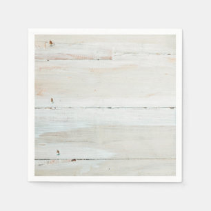 Serviette En Papier White Woodgrain