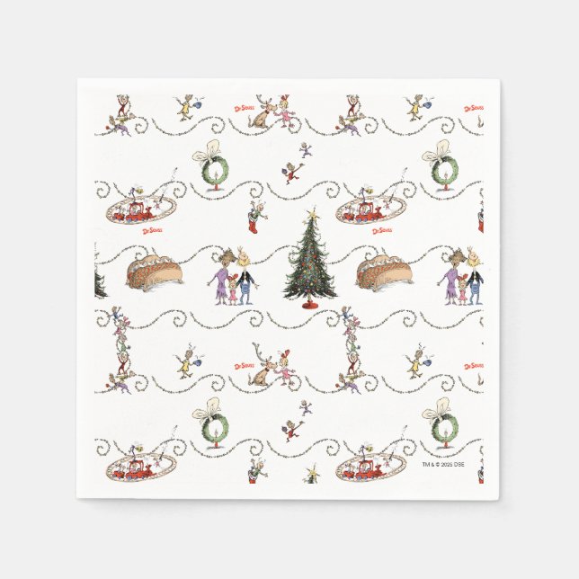 Serviette En Papier Whoville Christmas Garland Celebration (Devant)