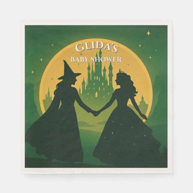 Serviette En Papier Wicked Baby Shower Napkins- Elphaba & Glinda Party (Devant)