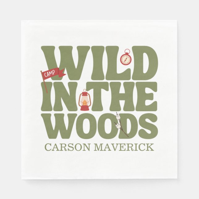 Serviette En Papier Wild In The Woods Kids Birthday (Devant)