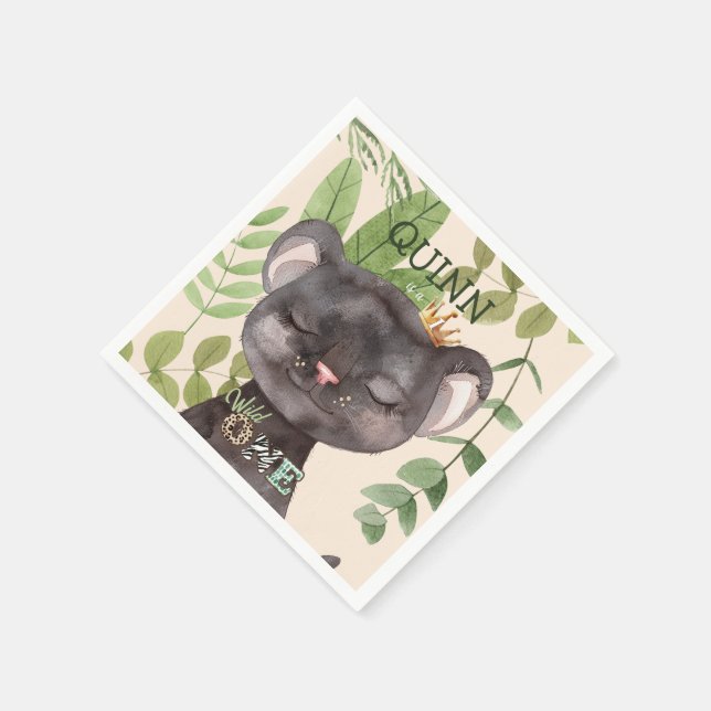 Serviette En Papier Wild One Jungle Animaux Safari 1er Anniversaire (Coin)