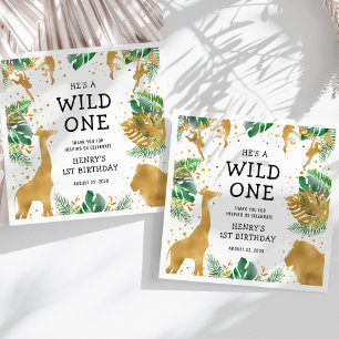 Serviette En Papier Wild One Jungle Safari 1er anniversaire