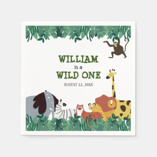 Serviette En Papier Wild One Jungle Safari Premier anniversaire