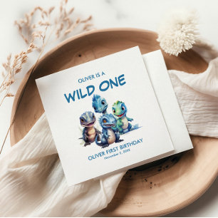 Serviette En Papier Wild One mignonne Dinosaur Première fête d'anniver