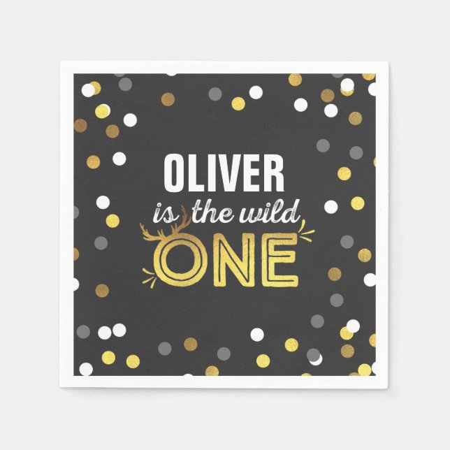 Serviette En Papier Wild One Party Napkin Modern Wild One Party (Devant)