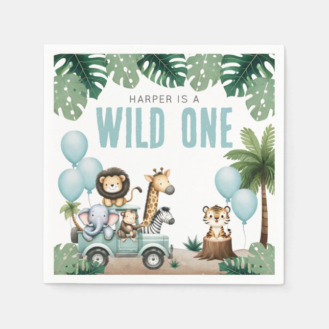 Serviette En Papier Wild One Safari 1st Birthday (Devant)