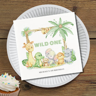 Serviette En Papier Wild One Safari animal 1er anniversaire