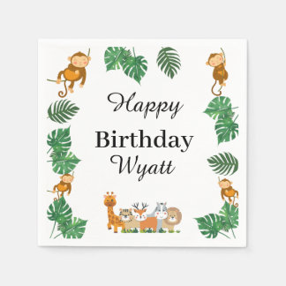 Serviette En Papier Wild One Safari animal Anniversaire serviettes