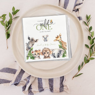 Serviette En Papier Wild One Safari Animal Jungle Baby shower