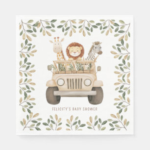 Serviette En Papier Wild One Safari Animaux Baby shower neutre