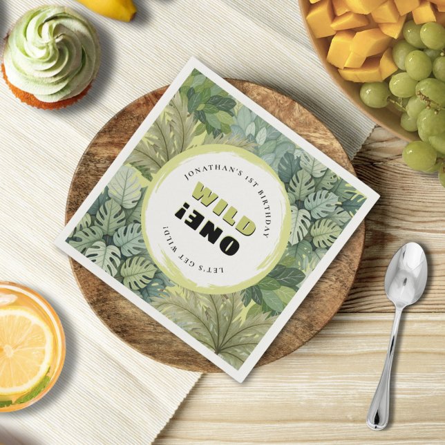 Serviette En Papier Wild One Safari Birthday Paper Napkin (Créateur téléchargé)