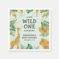 Wild One Safari Green Gold Neutral Baby shower