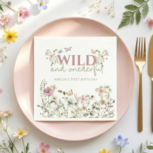 Serviette En Papier Wild & Onederful Fête du 1er anniversaire des fleu