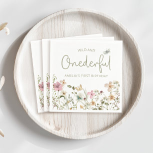 Serviette En Papier Wild & Onedering Fleur sauvage 1er anniversaire fê