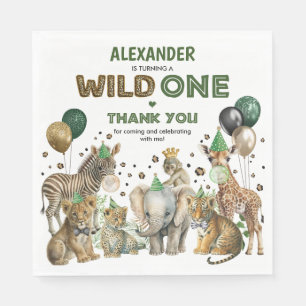 Serviette En Papier Wild Un Anniversaire Jungle Safari Party Animaux