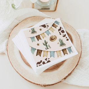 Serviette En Papier Wild West Boy Première Rodéo 1ère fête d'anniversa