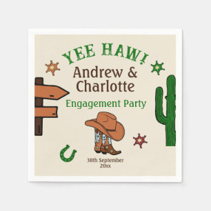Serviette En Papier Wild West Rustic Cowboy Parti occidental