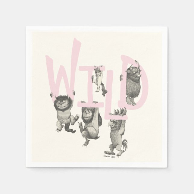 Serviette En Papier WILD | Wild Things et Max - Rose (Devant)