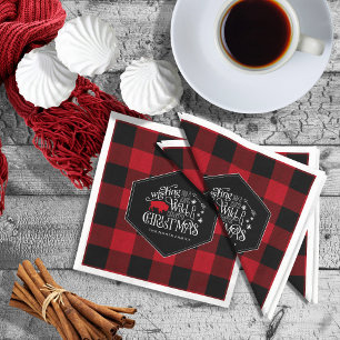 Serviette En Papier Wild Wonderful Christmas Red Buffalo Plaid ID604