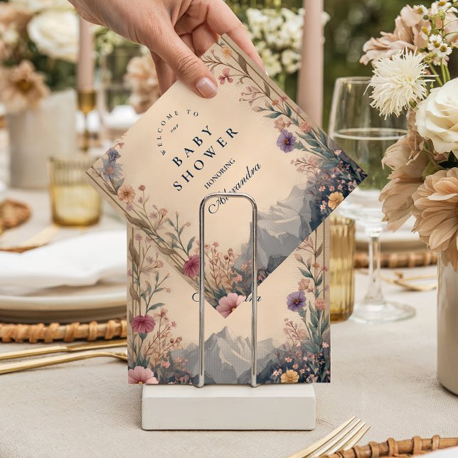 Serviette En Papier Wildflower Mountain Baby Shower (Créateur téléchargé)