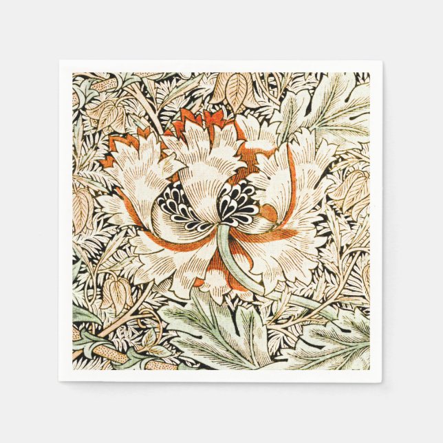 Serviette En Papier William Morris Antique Honeysuckle Floral Classic (Devant)