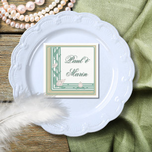 Serviette En Papier William Morris Art déco Floral Vins verts