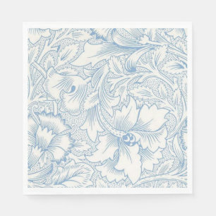 Serviette En Papier William Morris, Art Nouveau Elegant Bleu Acanthus